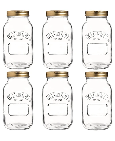 Kilner Canning Jar 34 oz, Set of 6
