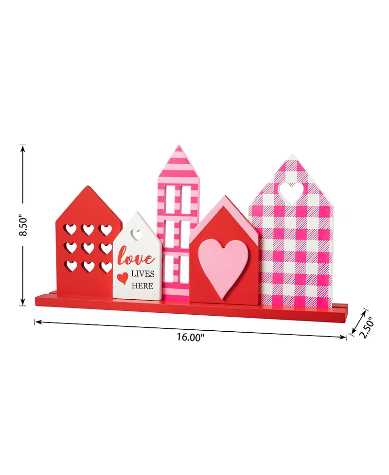 Glitzhome 16" L Valentine's House Wooden Table Decor