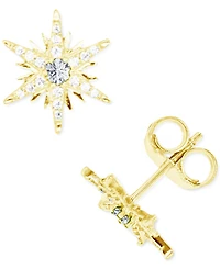 Cubic Zirconia Star Stud Earrings
