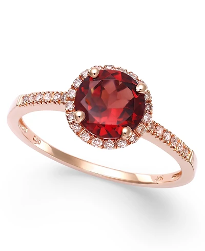 Amethyst (1-1/6 ct. t.w.) and Diamond (1/8 Ring 14k Gold
