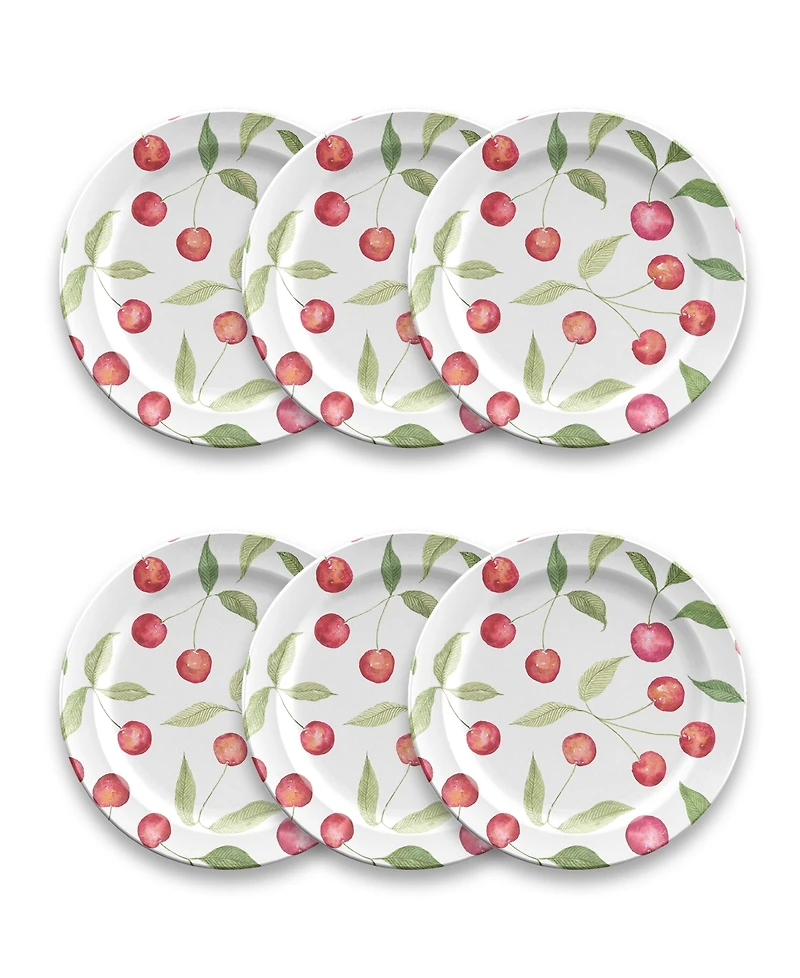Abode Homewares Berries Cherries Salad Plate Set of 6