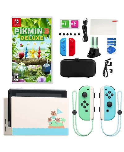 Nintendo Switch Animal Crossing: New Horizon Limited Edition Console with Pikmin 3 Deluxe & Accessories