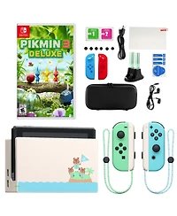 Nintendo Switch Animal Crossing: New Horizon Limited Edition Console with Pikmin 3 Deluxe & Accessories