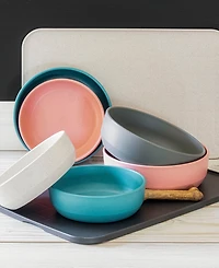 Abode Homewares Bevel Wheat Polypropylene Medium Bowl, Set of 2