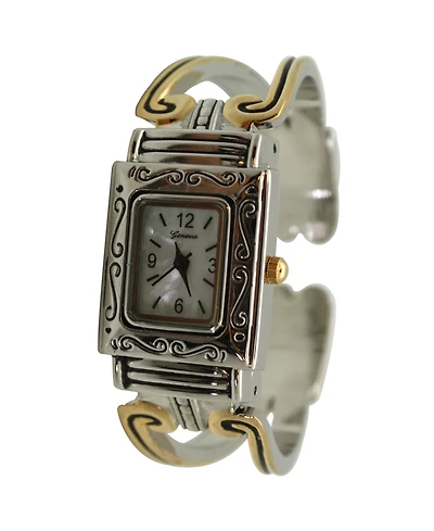 Olivia Pratt Two Tone Swirl Details Bangle Women Watch
