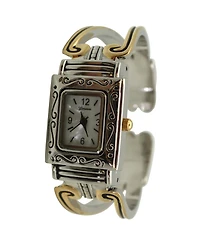 Olivia Pratt Two Tone Swirl Details Bangle Women Watch