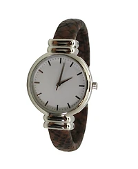 Olivia Pratt Women's Three Hand Quartz Stainless Steel Faux Leather Watch