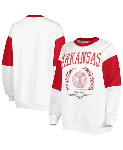 Women's Gameday Couture White Arkansas Razorbacks It's A Vibe Dolman Pullover Sweatshirt