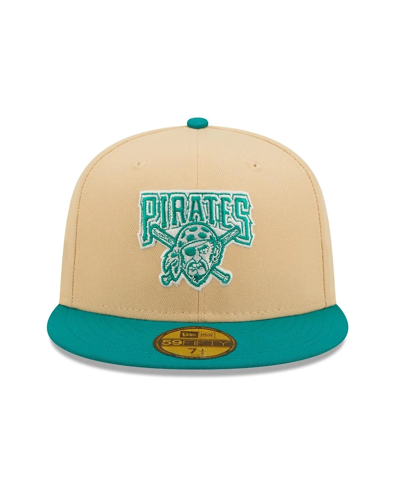 Men's New Era Natural, Teal Pittsburgh Pirates Mango Forest 59FIFTY fitted hat