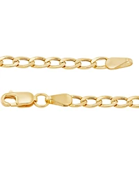 Children's Polished Hollow Curb Chain Bracelet in 14k Yellow Gold