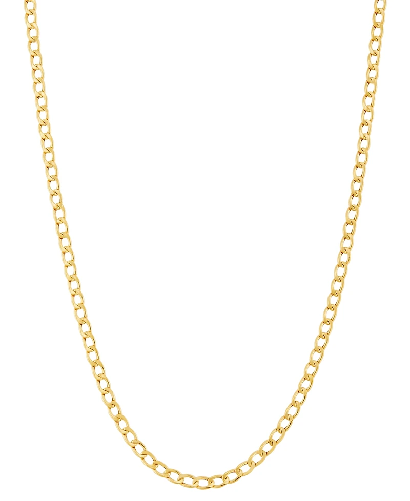 Children's Polished Curb Chain in 14k Yellow Gold, 13"