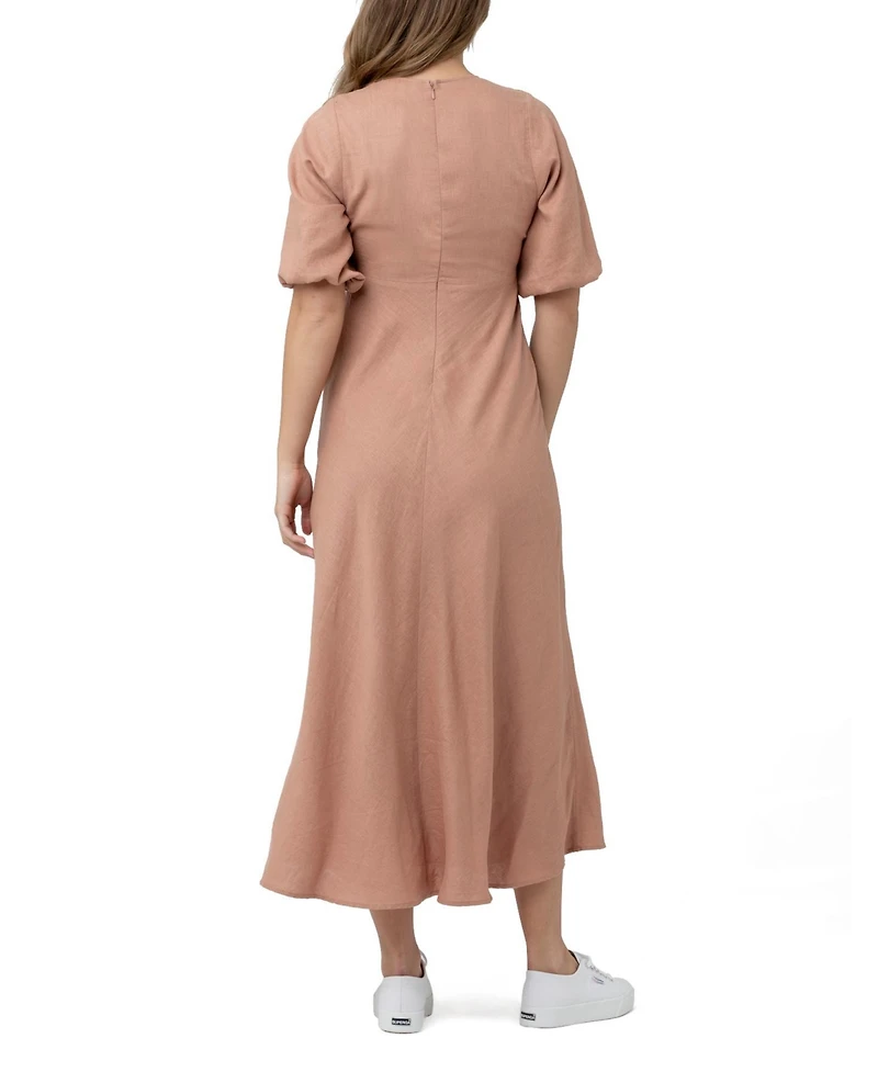 Ripe Maternity Maternity Camille Tie Front Midi Dress