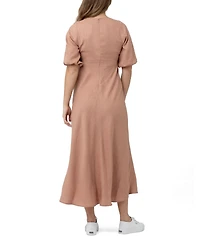 Ripe Maternity Maternity Camille Tie Front Midi Dress