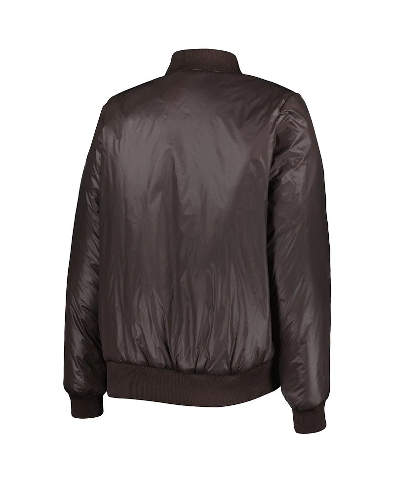 Women's G-iii 4Her by Carl Banks Oatmeal, Brown Cleveland Browns Switchback Reversible Full-Zip Jacket