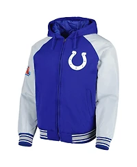 Men's G-iii Sports by Carl Banks Royal Indianapolis Colts Defender Raglan Full-Zip Hoodie Varsity Jacket