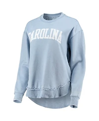 Women's Pressbox Carolina Blue North Tar Heels Vintage-Like Wash Pullover Sweatshirt