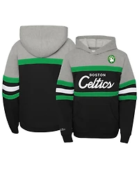 Big Boys Mitchell & Ness Heather Gray, Black Boston Celtics Hardwood Classics Head Coach Pullover Hoodie