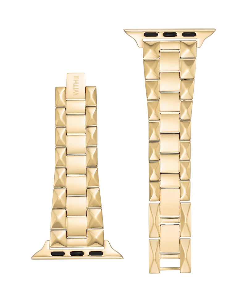 WITHit Gold-Tone Stainless Steel Pyramid Bracelet designed for Apple Watch 42mm (Series 10) & 38/40/41mm