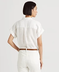 Lauren Ralph Lauren Petite Dolman Sleeve Linen Top