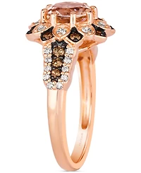 Le Vian Peach Morganite (7/8 ct. t.w.) & Diamond (3/8 ct. t.w.) Flower Ring in 14k Rose Gold