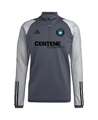 Men's adidas Gray Charlotte Fc 2023 On-Field Aeroready Quarter-Zip Training Top
