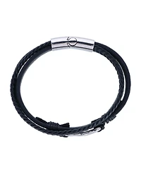Trafalgar Infinity Triple Band Secure Clasp Leather Bracelet