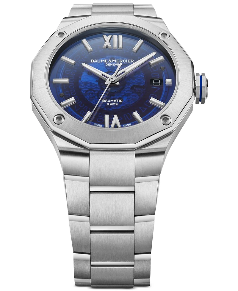 Baume & Mercier Men's Swiss Automatic Riviera Stainless Steel Bracelet Watch 42mm