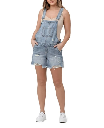Ripe Maternity Denim Short Overalls