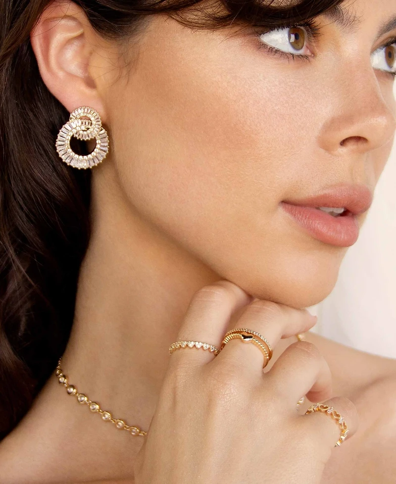 Ettika Rotating Circles 18K Gold Plated Earrings