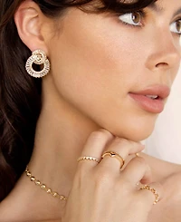 Ettika Rotating Circles 18K Gold Plated Earrings