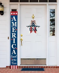 Glitzhome 60" H Wooden Patriotic, Americana Porch Sign