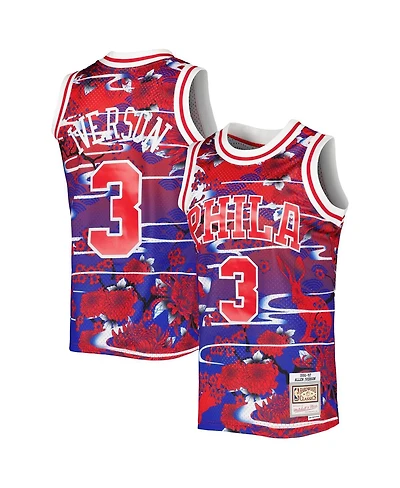 Men's Mitchell & Ness Allen Iverson Red Philadelphia 76ers Hardwood Classics Lunar New Year Swingman Jersey
