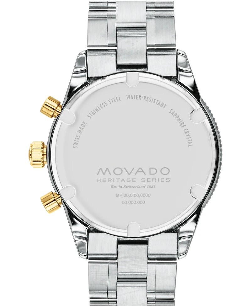 Movado Men's Calendoplan S Swiss Quartz Chronograph Two Tone Stainless Steel Watch 42mm