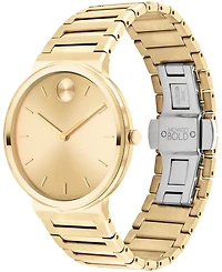 Movado Men's Bold Horizon Swiss Quartz Ionic Plated Light Gold-Tone Steel Watch 40mm