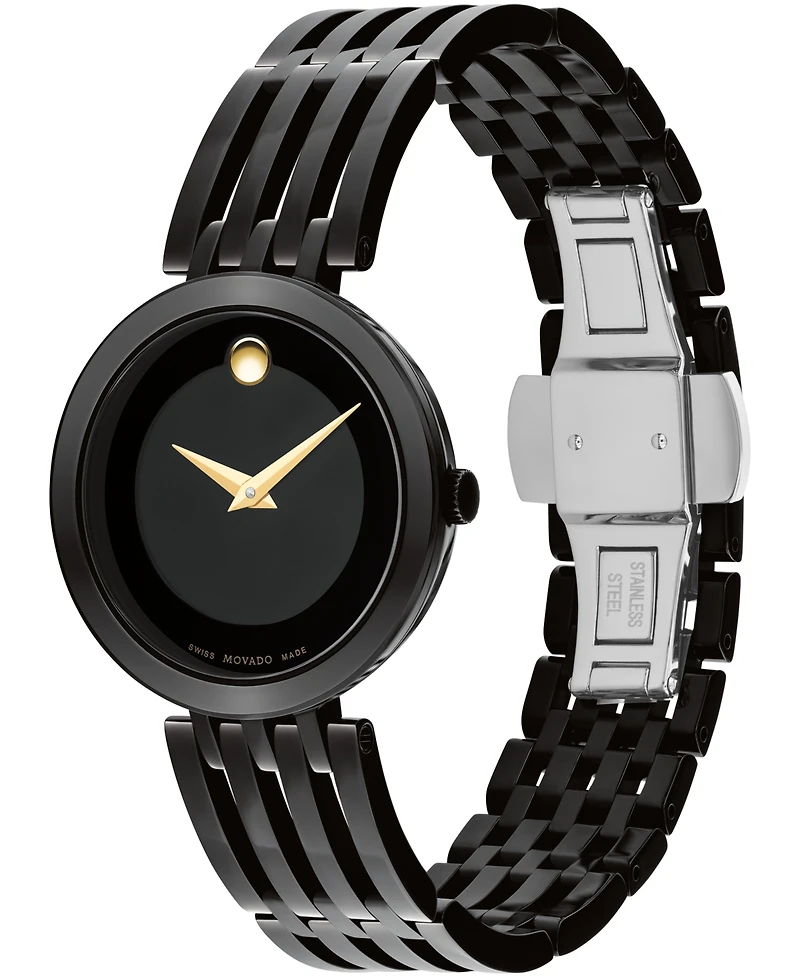 Movado Women's Esperanza Swiss Quartz Black Pvd Watch 28mm