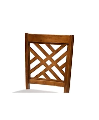 Baxton Studio Caron Modern and Contemporary 2-Piece Fabric Upholstered and Wood Dining Chair Set