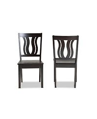 Baxton Studio Fenton Modern and Contemporary Transitional 2-Piece Finished Wood Dining Chair Set