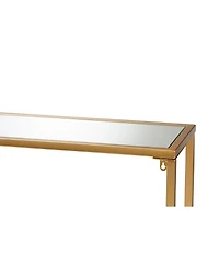 Baxton Studio Alessa Modern and Contemporary Glam 59.9" Finished Metal and Mirrored Glass Console Table