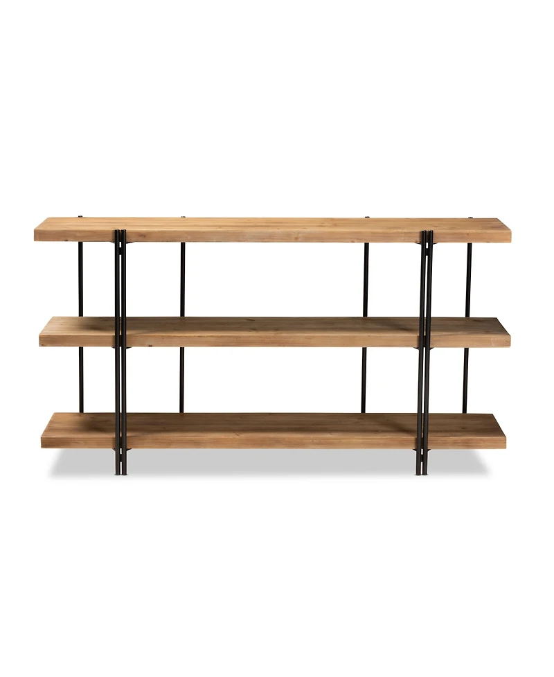 Baxton Studio Tarah Modern 60" Rustic and Industrial Finished Wood and Finished Metal Console Table