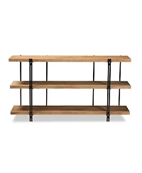 Baxton Studio Tarah Modern 60" Rustic and Industrial Finished Wood and Finished Metal Console Table