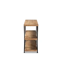 Baxton Studio Terrell Modern 59.8" Rustic and Industrial Finished Wood and Finished Metal Console Table