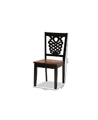 Baxton Studio Gervais Modern and Contemporary Transitional 2-Piece Two-Tone Dark and Finished Wood Dining Chair Set