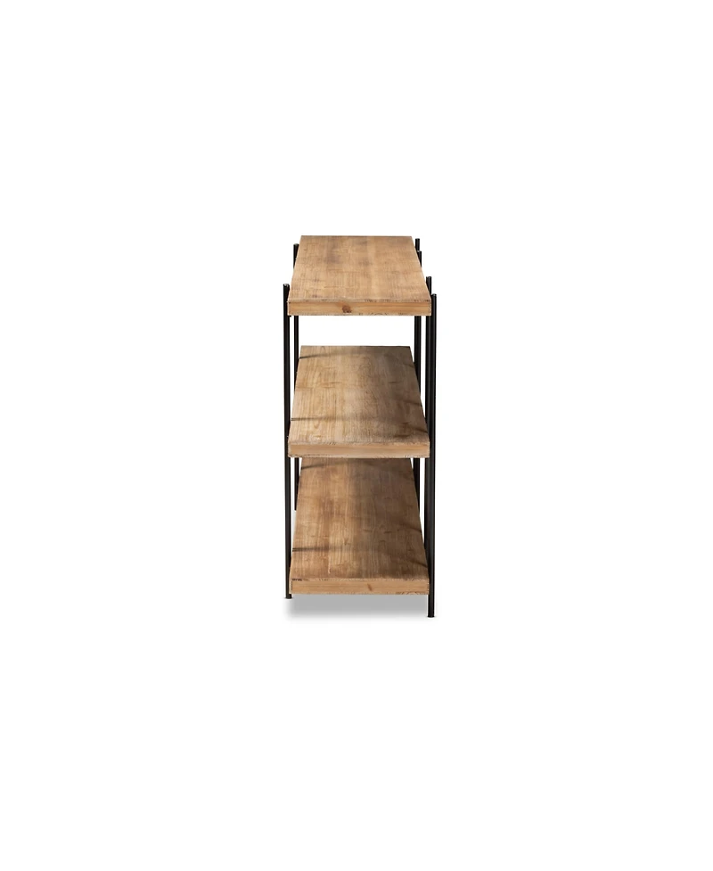 Baxton Studio Tarah Modern 60" Rustic and Industrial Finished Wood and Finished Metal Console Table