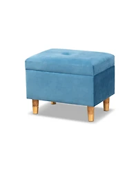 Baxton Studio Elias Modern and Contemporary Velvet Fabric Upholstered Finished Wood Storage Ottoman