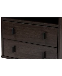 Baxton Studio Glover Modern and Contemporary 21.7" Finished Wood and Finished Metal 2-Drawer Nightstand