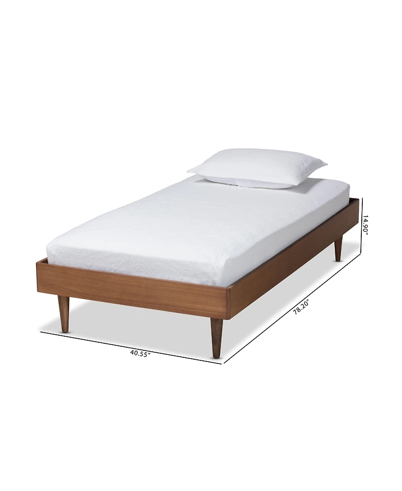 Baxton Studio Rina Mid-Century Modern Twin Size Finished Wood Platform Bed Frame