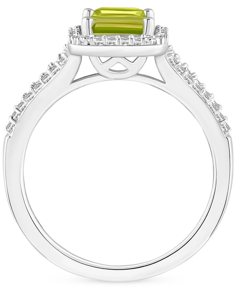 Amethyst (1-5/8 ct. t.w.) & Diamond (1/4 Split Shank Ring Sterling Silver (Also Citrine, Garnet, Peridot, Blue Topaz)