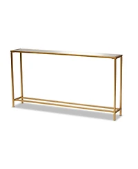 Baxton Studio Alessa Modern and Contemporary Glam 59.9" Finished Metal and Mirrored Glass Console Table