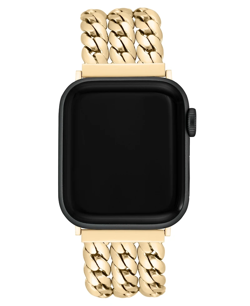 Anne Klein Women's Multi Gold-Tone Chain Alloy Metal Link Band designed for Apple Watch 42mm (Series 10) & 38/40/41mm