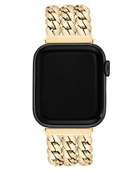 Anne Klein Women's Multi Gold-Tone Chain Alloy Metal Link Band designed for Apple Watch 42mm (Series 10) & 38/40/41mm